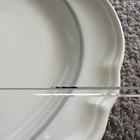 Pfaltzgraff Gazebo Blue rim Oval Platter Scalloped Edge 15 X 10.25"  blue tint — photo 3