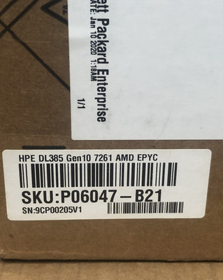 HPE DL385 Gen10 Processor CPU Kit AMD EPYC 7261 2.5GHz 8 Core 155W Heatsink Fans