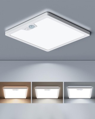 12in Motion Sensor Ceiling Light Wired, 3000K 4000K 5000K Selectable, 24W Flu