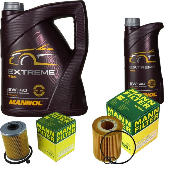 Inspektionspaket 6L Mannol Extreme 5W-40 FüR Opel Meriva Combo Tour 1.7 Cdti-image
