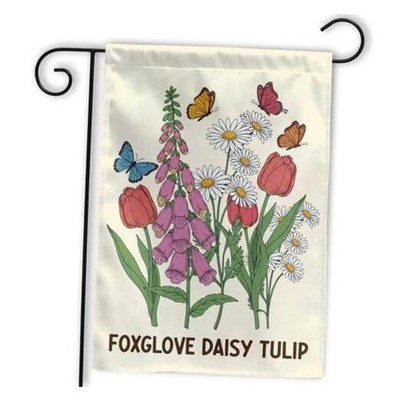  [12''x18''] Foxglove Daisy Tulip Floral House Flag, Foxtrots Deltas Tangos 