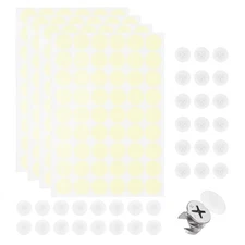 216Pcs Screw Hole Stickers and 200Pcs 16.5x4.5mm Screw Cover Caps, White