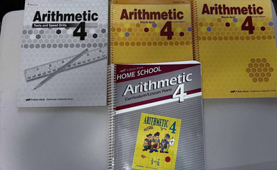 A Beka Arithmetic 4 Curriculum/Lesson Plans, 2 Versions Answer key, Tests drills