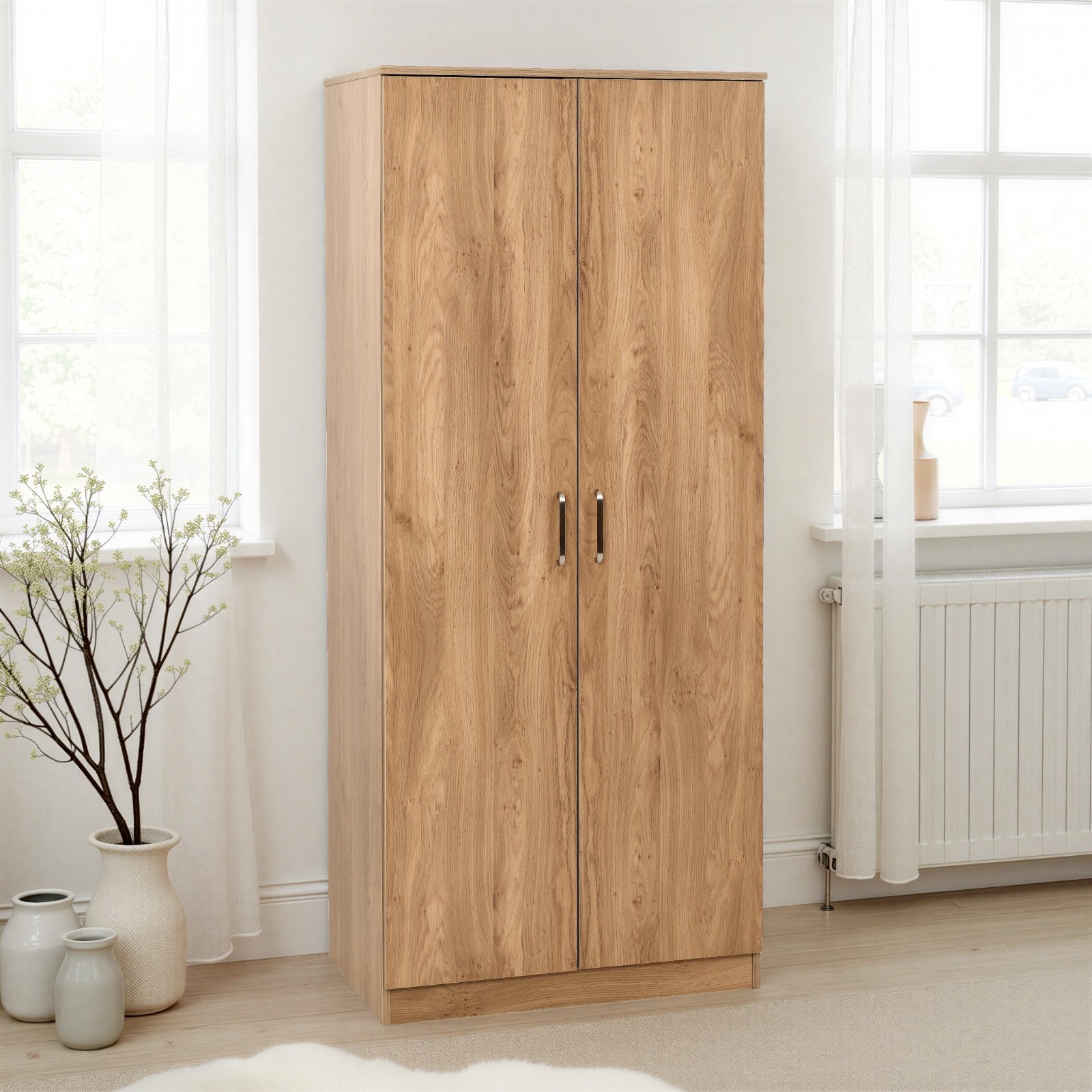 Seconique Unisex Light Oak Dakotia Door Wardrobe In Size 2 - Image 2