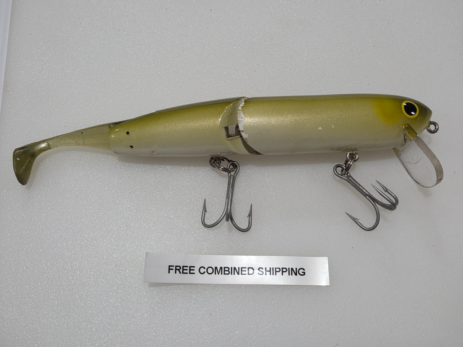 Rare Vintage Allan Cole A.C. Plug Minnow 7" Jointed Swimbait - Image 2