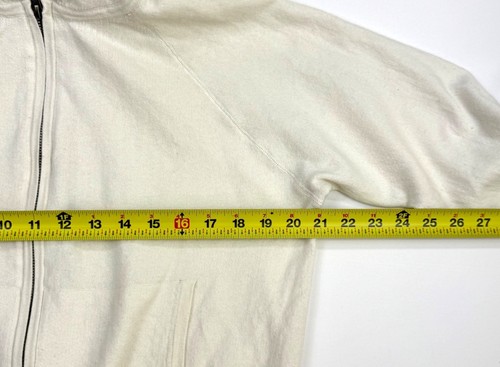 Naked Cashmere Full Zip Hoodie Sz S Cotton Cashmere Blend Off White Sweatshirt - Picture 9 of 12