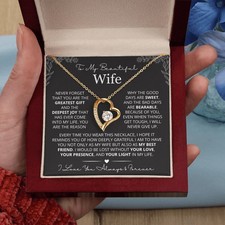 To My Wife Heart Necklace Anniversary valentines meaningful Gift From Husband