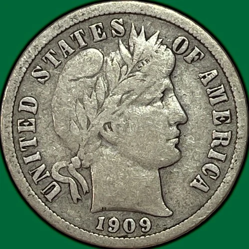 1909 Barber Dime Very Fine VF Coin #36810