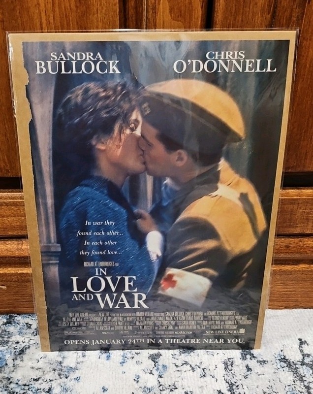 Vintage Film Promo Ad In Love And War Sandra Bullock Chris O'Donnell 1996