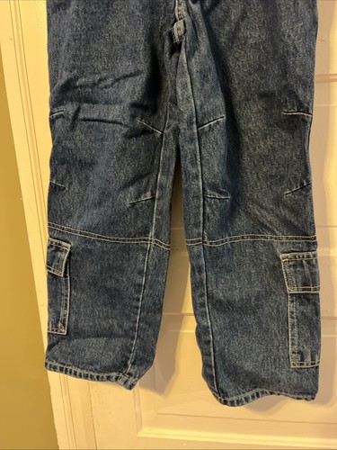VTG Faded Glory Boys Cargo Multi Pocket Blue Jeans 8 NOS 24" x 22" inseam (l31) - Picture 3 of 9