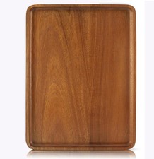 16" x 12" Acacia Wood Serving Tray with Handle