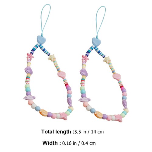 2 Pcs Handy Kette Damen Handy-Schlüsselband Mobilfunkzubehör Anhänger - Photo 4 sur 12