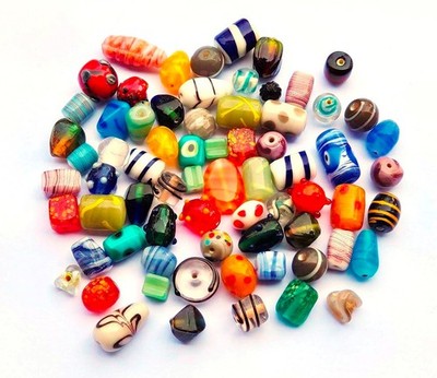 Glasperlen Lampwork Perlen zum auffädeln 500g Fancy Perlenset Schmuckperlen Mix2