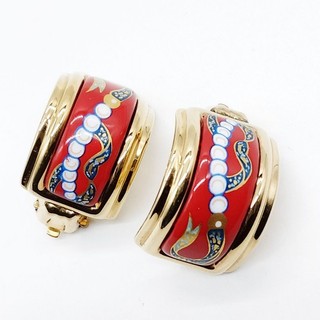 Hermes Earring Gold Reds 2339992