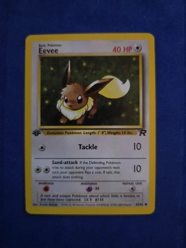 Eevee 55/82 Pokemon Team Rocket 1st Edition Common NM/MINT 2000 WOTC TCG