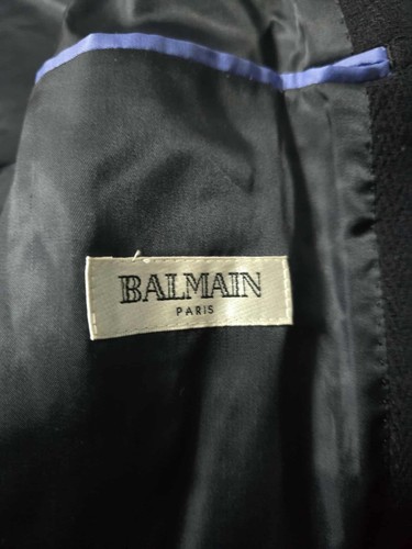 Balmain Paris Navy Wool Crombie Coat Mens 40 Luxury Designer Overcoat RRP £1200 - Picture 12 of 15
