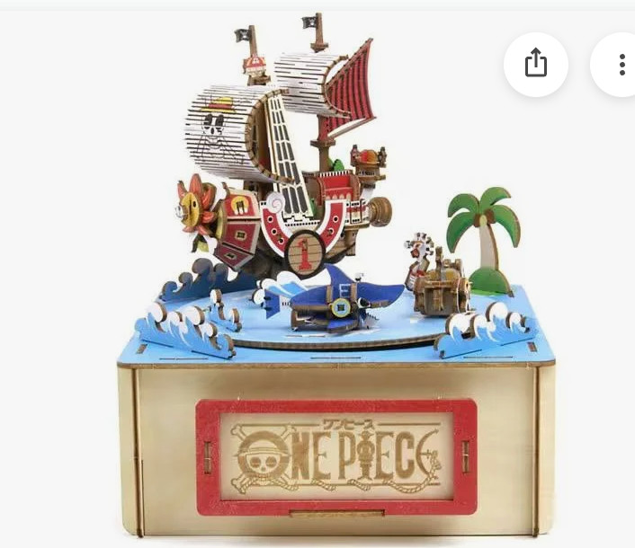Ki-Gu-Mi One Piece Sombrero de Paja Crew Caja de Música de Madera Coleccionable