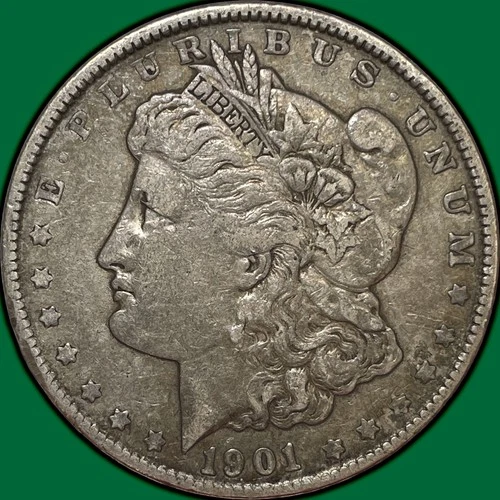 1901 Morgan Dollar Extremely Fine XF Coin, Rim Nick #29679