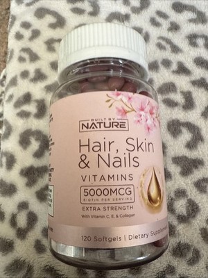 NATURE Hair, Skin & Nails Biotin 5000 mcg Softgels, 120 Ct