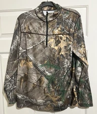 Vintage Realtree Terramar Timber Camo Pullover Upper Zipper Size L
