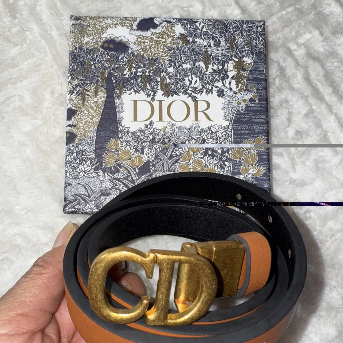 Dior belt Bordeaux x Gold Women Authentic secondhand Christian Dior Belt In Women main image 4