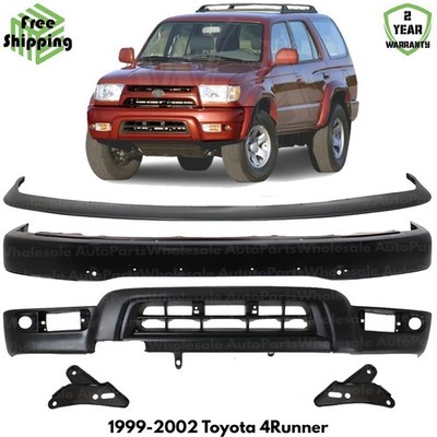 Front Bumper Paintable Steel & Bumper Brackets Kit For 1999-2002 Toyota 4Runner