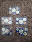 (5)- 1964 & D MINT SETS IN HOLDERS   TAKE A LOOK  ABOUT 3 OZ AG ( 422W)