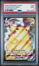 2020 POKEMON SWORD & SHIELD VIVID VOLTAGE #044 FULL ART/PIKACHU VMAX PSA 9
