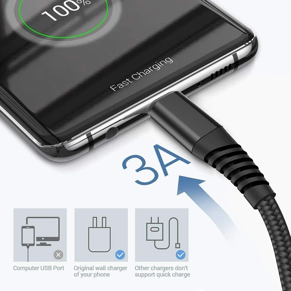 Samsung Galaxy S6  s7 Edge S7 Edge+ Note 5/4 Fast Charger USB Data Cable Lead uk - Image 4 of 4