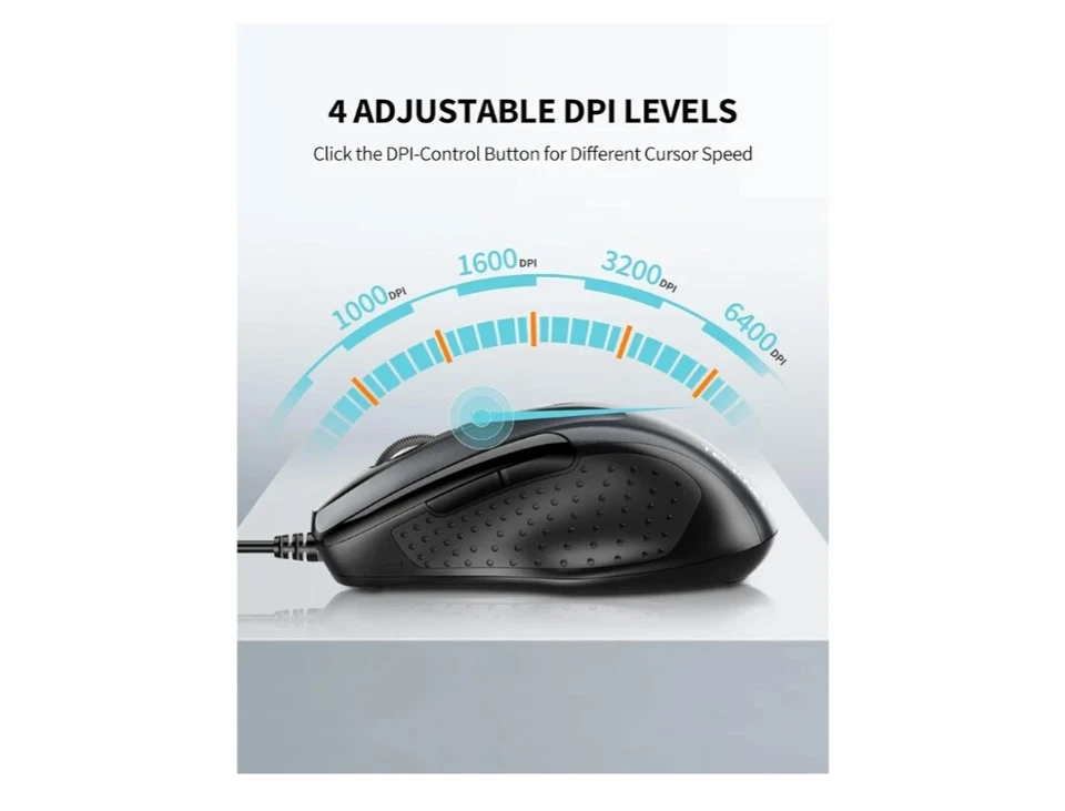 TeckNet Wired USB Mouse - Grey - Image 4 of 4