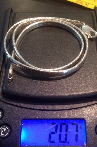 Omega Sterling Silver Necklace 16" - Picture 3 of 12