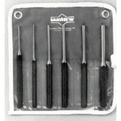Mayhew Tools 62080 Metric Pin Punch Set, 6 Pieces, 3mm to 8mm