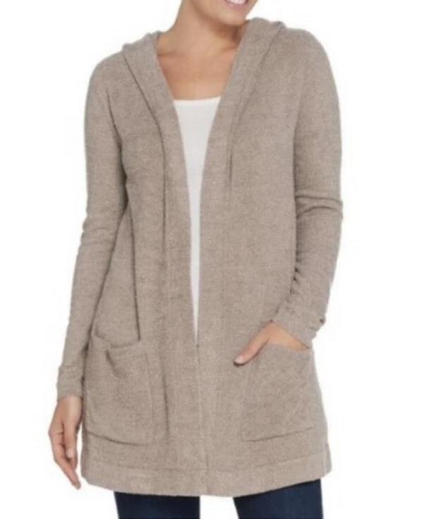 Barefoot dreams cozychic lite deals resort cardi with hood
