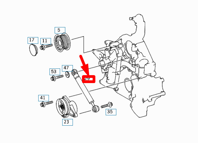NEW MERCEDES-BENZ SL R129 BELT TENSIONER DAMPER A1122000014 