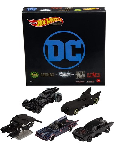 Hot Wheels Collectors Premium Batman 5 Model Set, Real Riders - Picture 2 of 2