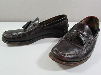 JOHNSTON & MURPHY Burgundy Leather Tassel Dress Loafers  display picture 2