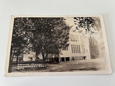 Grammar School Grass Valley California Postcard RPPC Nevada County