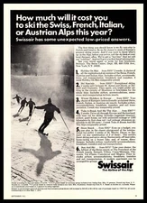 1970 Swissair "The Airline Of The Alps" Vacation Ski Specials Vintage Print Ad