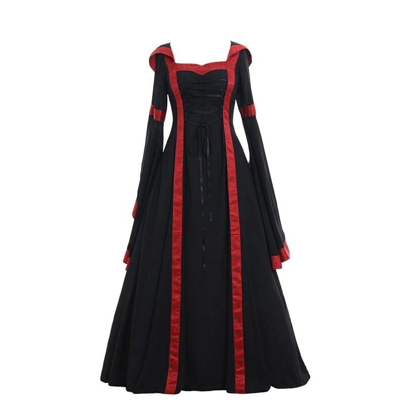 Hot Medieval Dress Women Vintage Victorian Renaissance Gothic Costume Gown Dress - Image 3 of 4