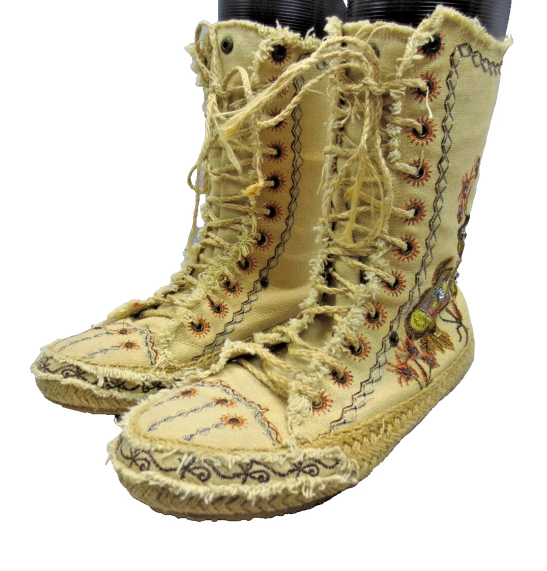 Hippie Peace Women's Ankle Boots - Faux Fur Lined, Lace-Up, Festive Winter Boots - View #9
