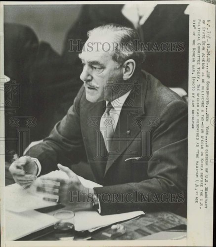 1952 Press Photo Dean Acheson, United States Secretary of State, New York