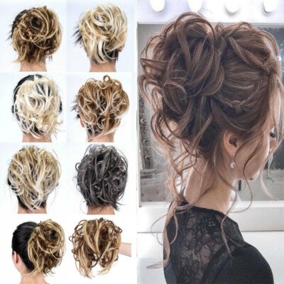 Large Tousled Thick Messy Bun Hair Piece Scrunchie Ponytail Hair Extensions Updo Ebay
