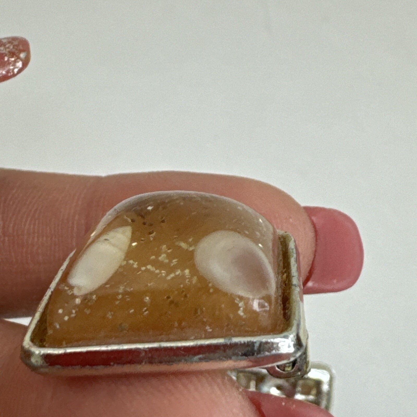 Acrylic EAR CLIPS Square with Tiny Shells ~ Vinta… - image 7