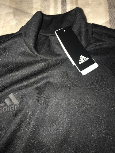 Camiseta deportiva de fútbol ADIDAS LIGA TANGO para hombre con estampado completo negra nueva con etiquetas cuello simulado - Imagen 5 de 7