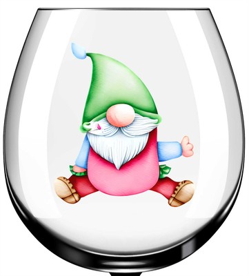 x12 Gonk Gnome Aquarell Glas Vinyl Aufkleber Farbe qw196