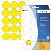 Herma 2271 2271 Vielzwecketiketten - Gelb, Ø 32 Mm, Matt, 480 StüCk