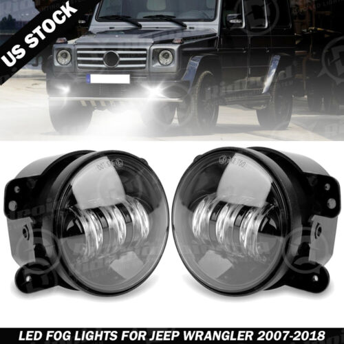 Pair 4 Inch LED Fog Lights Lamp for Jeep Wrangler JK TJ LJ Dodge Journey Charger - Bild 1 von 14