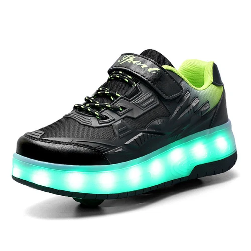 Kinderschuhe Jungen und Mädchen Skateboardschuhe mit Rollen AufladungSkateschuhe - Bild 3 von 27