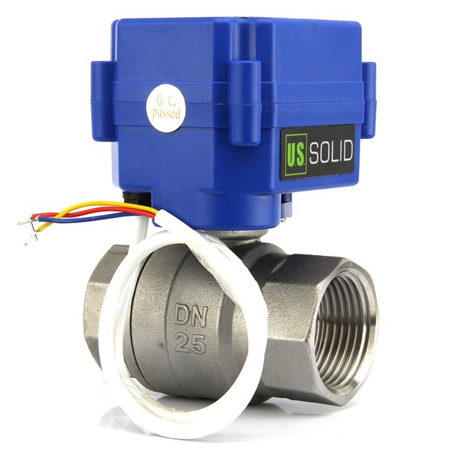 U.S. Solid 1/2" Electric Motorized Ball Valve 9V 12V to 24 V, 3 wire