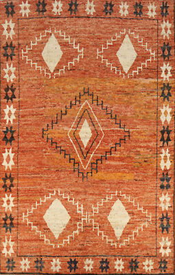 Custom Luxury Hand-Knotted Moroccan Wool Rug Modern Home Decor 7x10 ft